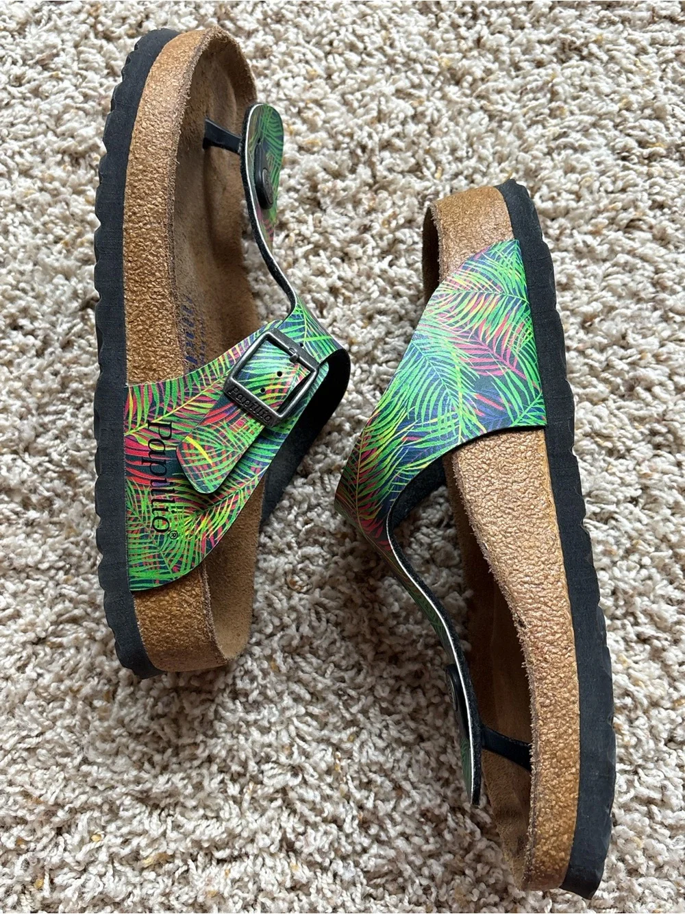 Birkenstock Papillio Gizeh Tropical Print Sandals US Sz 5-5.5 EU 36